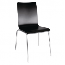 Lot de 4 chaises en acier chromé (H)460 mm empilables, noires BOLERO Chaises