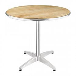 Table bistrot ronde frêne & aluminium (Ø)800 mm BOLERO Tables