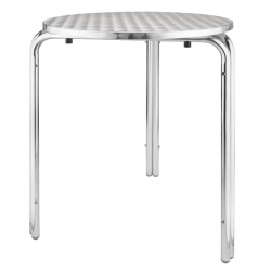 Table bistrot ronde inox aluminium (Ø)600 mm, empilable BOLERO Tables