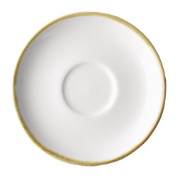 Lot de 6 soucoupes (Ø)140 mm pour tasses, en porcelaine blanche craie OLYMPIA Soucoupes