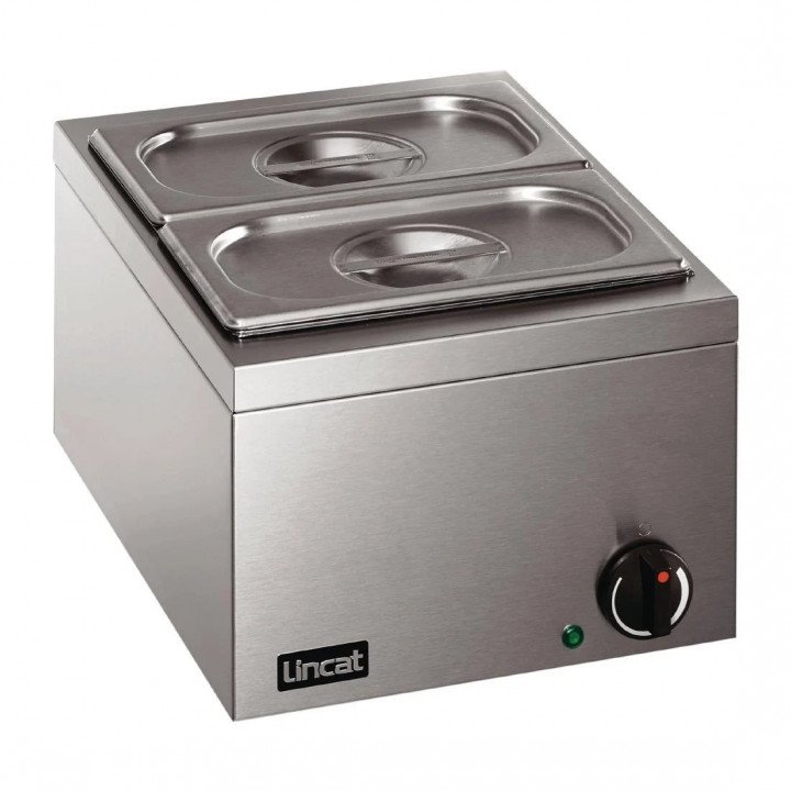 Bain-marie électrique PRO 2 pots de 2,75 Litres, format GN 1/4 (P)100 mm, couvercles inclus, tout inox, 250 W, 220 V - MONO –...