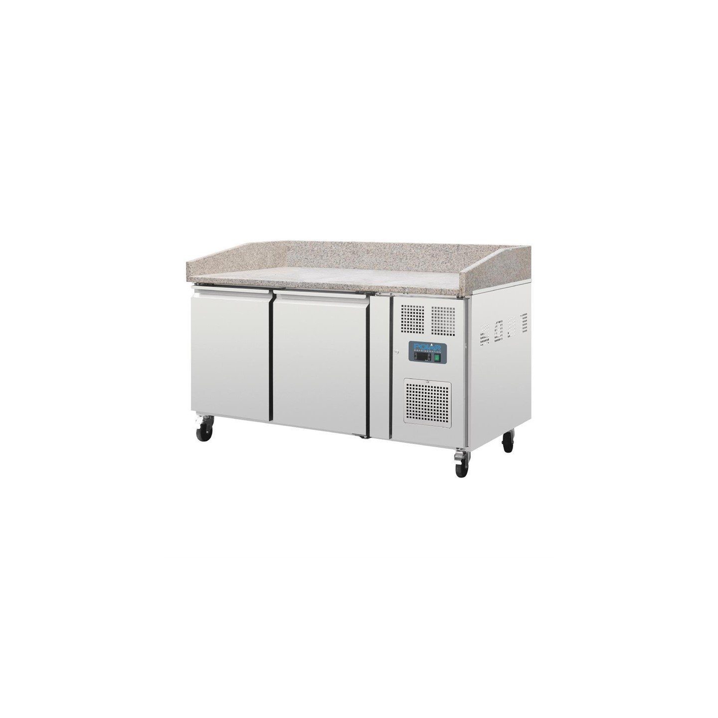 Comptoir inox à pizza tropicalisé 428 Litres, 2 portes (L)600 x (P)...