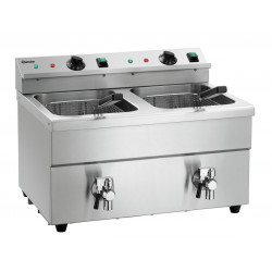 Friteuse double inox induction 2 x 8 Litres à poser, 7000 W, 220 V - MONO Bartscher Friteuses à poser