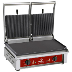 Double grill contact panini électrique, émail nervurée / lisse, 4000 W, 230 V - MONO DIAMOND Paninis