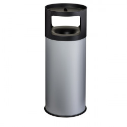 Cendrier poubelle 90 Litres, finition epoxy grise & noire, GRISU Medial International Spa Cendriers