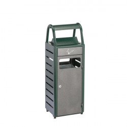 Cendrier poubelle 29 Litres, finition epoxy verte argentée, à fixer, GINEVRA Medial International Spa Cendriers