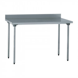 Table inox de préparation (L)1400 mm, avec dosseret TOURNUS Tables inox