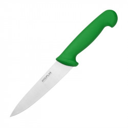 Couteau inox de chef (L)160 mm, vert HYGIPLAS Couteaux Chef