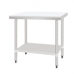 Table inox de découpe (H)900 x (L)900 x (P)600 mm, avec étagère basse VOGUE Tables inox
