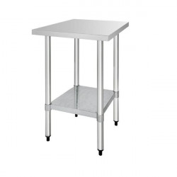Table inox centrale (L)600 x (P)700 x (H)900 mm sans dosseret VOGUE Tables inox