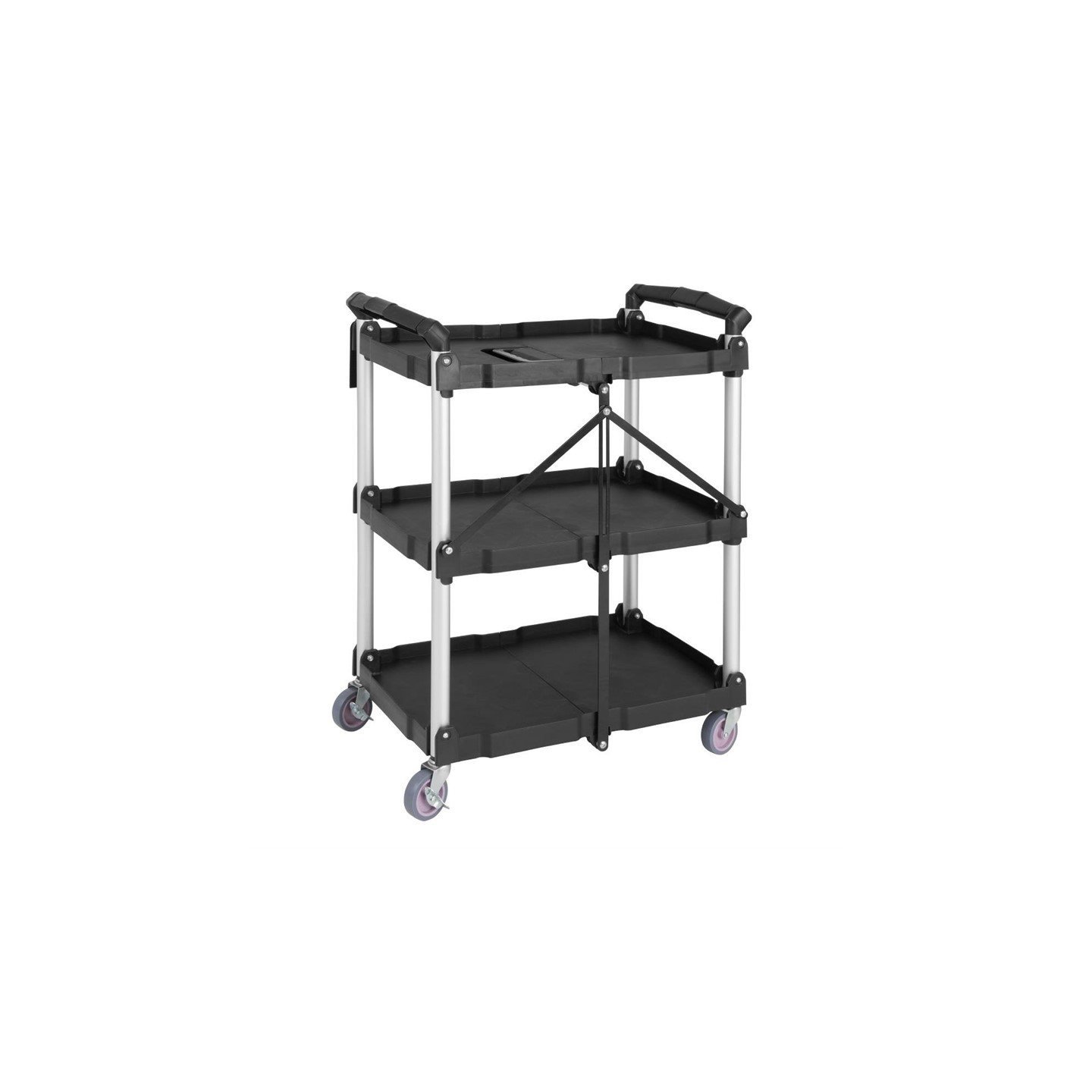 Mahlzeit Chariot de service pliable avec roulettes - 64 x 40,5 x 82 cm - Charge maximale : 150 kg - Étagère pliante à 3 niveaux - Étagère pliable avec roulettes Mahlzeit Chariot de service pliable avec roulettes - 64 x 40,5 x 82 cm - Charge maximale : 150 kg - Étagère pliante à 3 niveaux - Étagère pliable avec roulettes