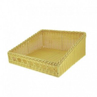 Présentoirs - Présentoir carré (L)500 x (P)500 x (H)210 mm, en métal, polypropylène tressé imitation rotin PANETERRIA PROLINEA
