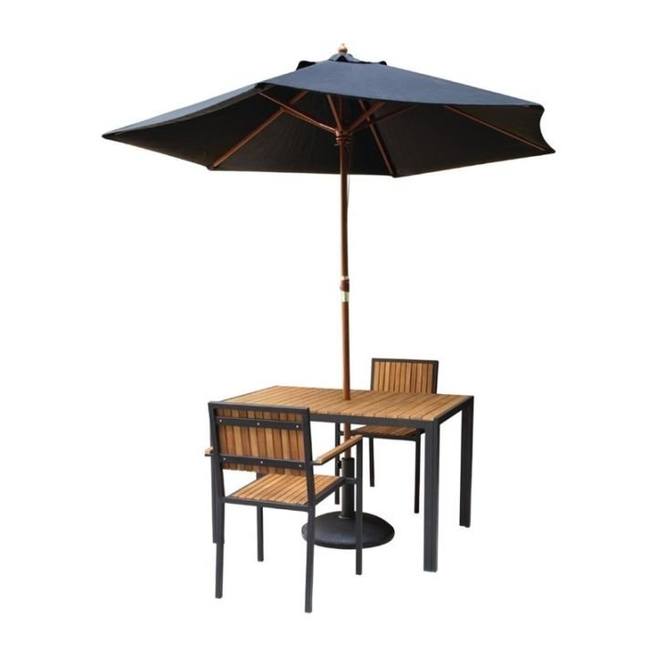 Lot de 4 fauteuils empilables assise (H)450 mm, en acier et bois d'acacia – product_manufacturer | product_category_name