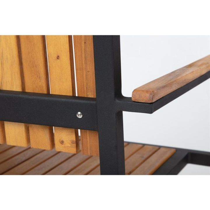Lot de 4 fauteuils empilables assise (H)450 mm, en acier et bois d'acacia – product_manufacturer | product_category_name