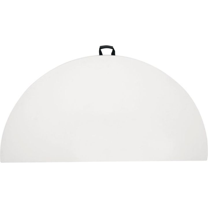 Table ronde pliante transportable (Ø)1830 mm, pour 10 à 12 personnes, en polyéthylène blanc, à assembler