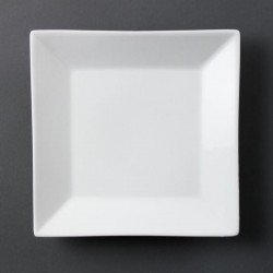 Lot de 6 Assiettes porcelaine carrée blanche 25cm OLYMPIA Assiettes