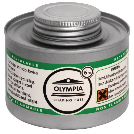 Olympia Chafing combustible liquide 6 heures (colis de 12) HAZ OLYMPIA Chafing Dish