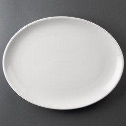 Lot de 12 assiettes creuses 305(L) x 241(P)mm ovales, en porcelaine, OLYMPIA ATHENA HOTELWARE Assiettes