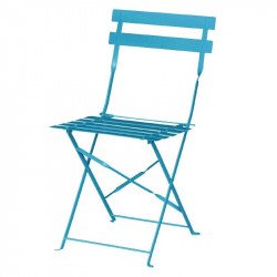 Lot de 2 chaises en acier poudré (H)440 mm empilables & pliables, turquoise BOLERO Chaises